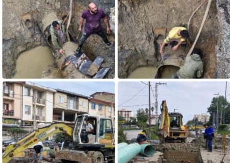 رفع شکستگی خط انتقال ۶۰۰ میلی‌متری سنگ‌تجن به چالوس